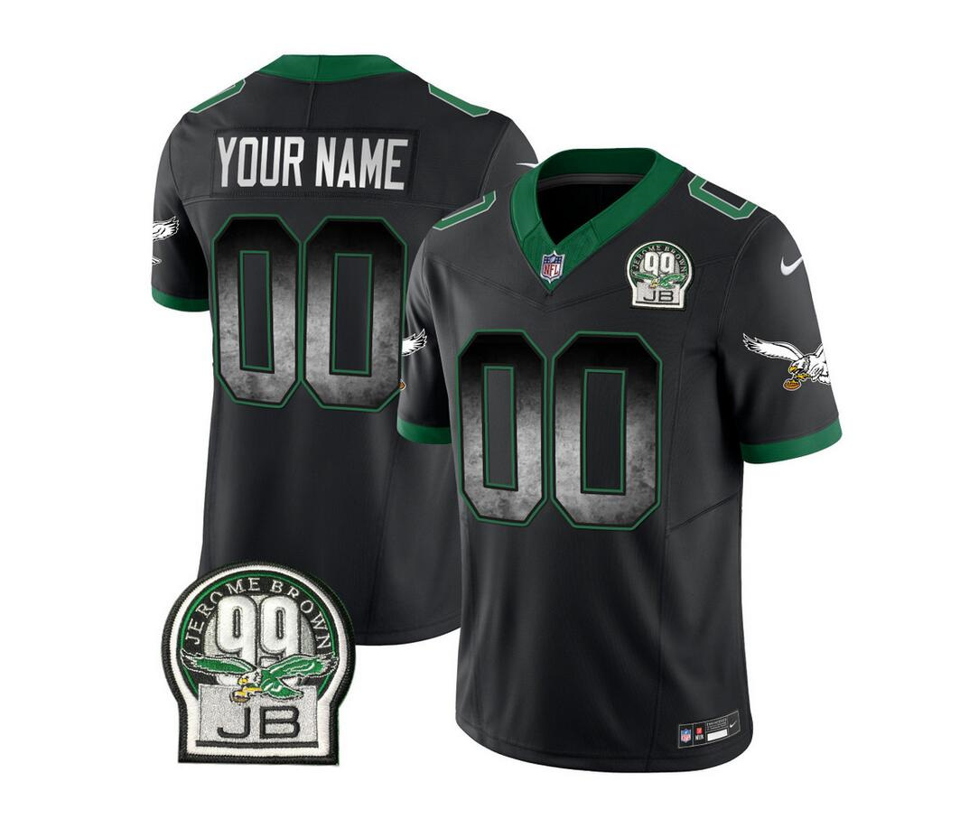 Men's Philadelphia Eagles Active Palyer Custom Black 2023 F.U.S.E. Throwback Vapor Untouchable Limited Football Stitched Jersey